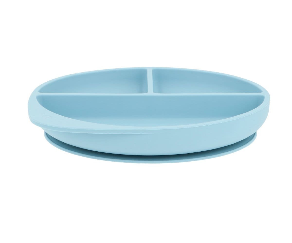 Plato silicona con ventosa sky blue