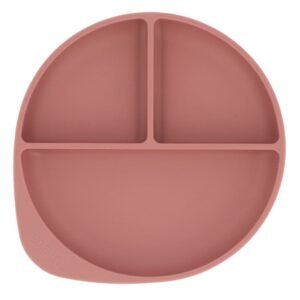 Plato silicona con ventosa brick blush
