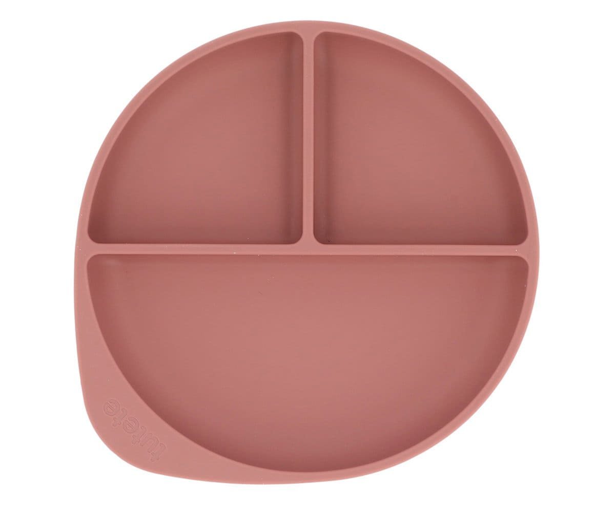Plato silicona con ventosa brick blush