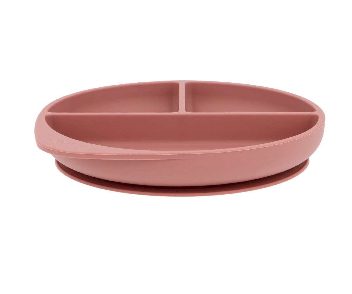 Plato silicona con ventosa brick blush