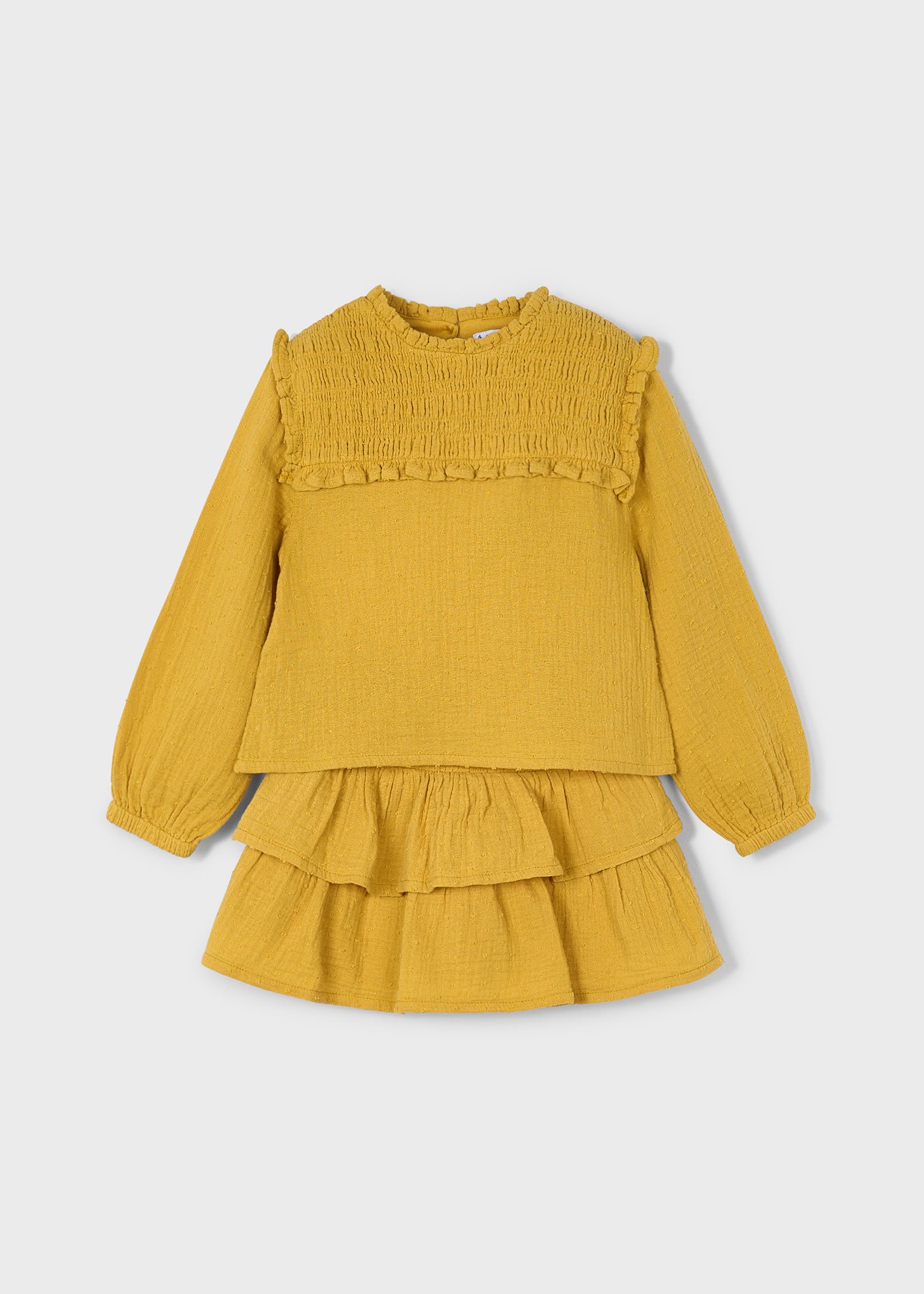 Conjunto falda volantes y blusa niña