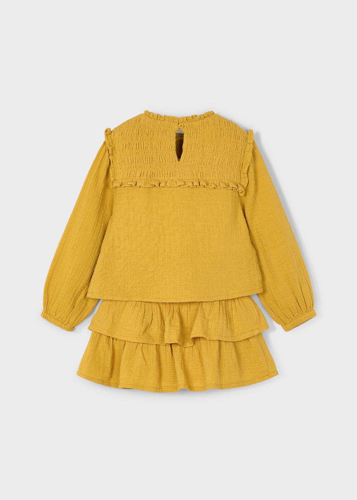 Conjunto falda volantes y blusa niña