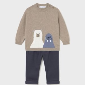 Conjunto pantalón y jersey animal bebé