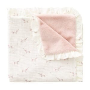 Manta reversible Puppy rosa