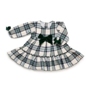 Vestido cuadros lazo terciopelo