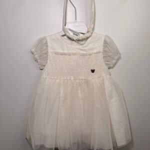 Vestido tul diadema crudo