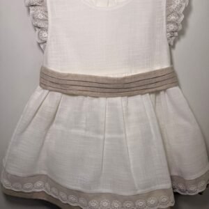 Vestido combinado lino