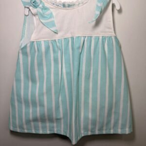 Vestido corto con braga rayado blanco verde