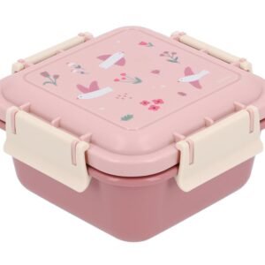 Caja almuerzo grande Pájaros entre flores